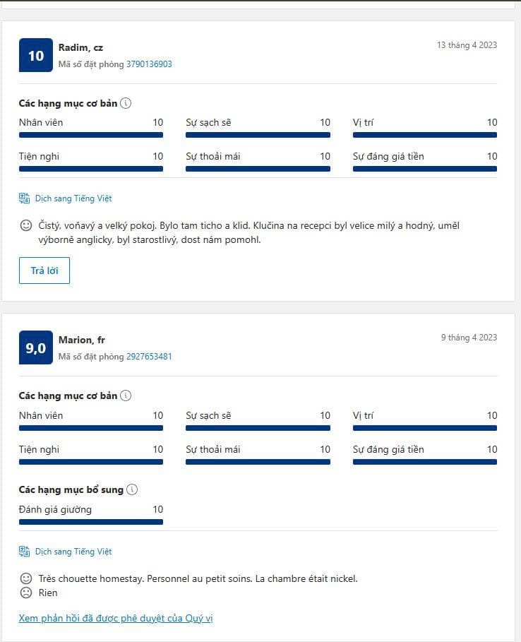 ảnh đánh giá thực tế của khách K2 Homestay